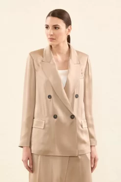 Best Peserico Blazer Doppiopetto In Cady Enver Satin