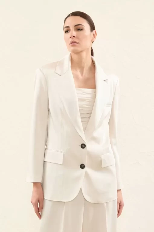 Clearance Peserico Blazer Monopetto In Cady Enver Satin