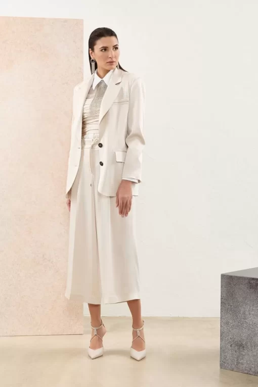 Clearance Peserico Blazer Monopetto In Cady Enver Satin