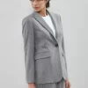 Best Peserico Blazer Monopetto In Flanella Gessata