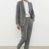 Best Peserico Blazer Monopetto In Flanella Gessata