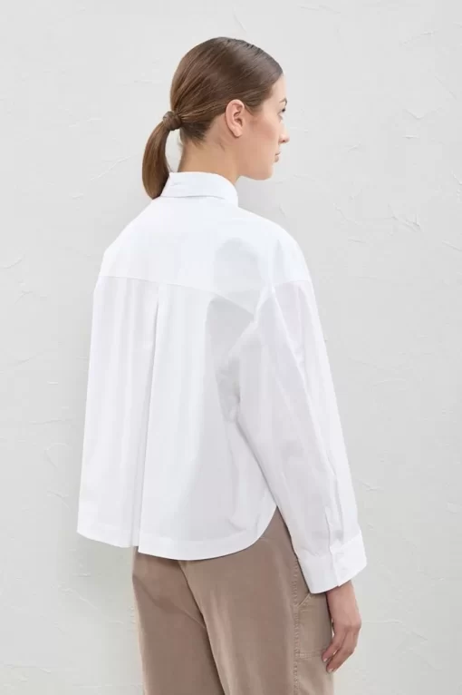 New Peserico Camicia Crop In Popeline Stretch