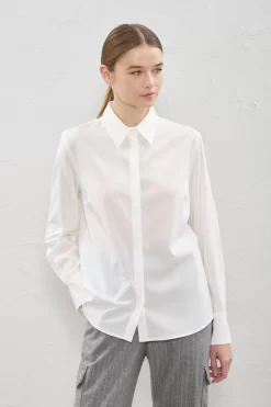 Online Peserico Camicia In Crepe De Chine Di Seta Stretch