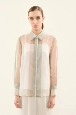 New Peserico Camicia In Organza Di Seta