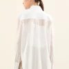 Sale Peserico Camicia In Organza Di Seta Cotone E Popeline