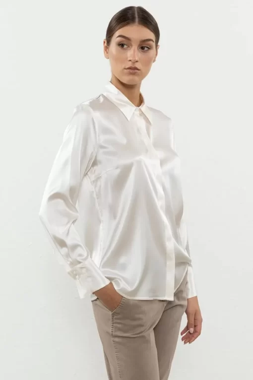 Clearance Peserico Camicia In Raso Di Seta