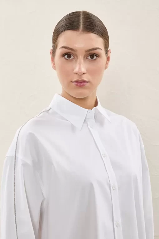 Flash Sale Peserico Camicia Over In Popeline Di Cotone