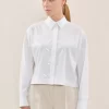 Flash Sale Peserico Camicia Ricamata In Popeline Stretch