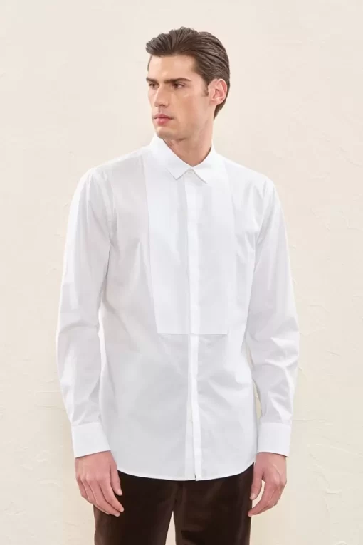 Outlet Peserico Camicia Smoking Con Plastron