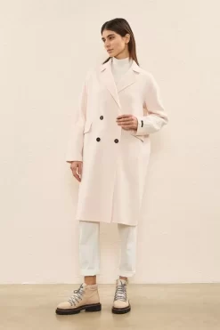 Outlet Peserico Cappotto Doppiopetto In Double Di Lana Cashmere