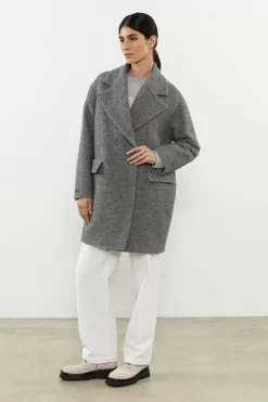 Hot Peserico Cappotto In Panno Boucle Lurex Garzato