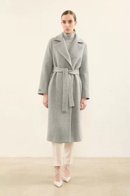 Clearance Peserico Cappotto In Panno Diagonale Di Lana E Lurex