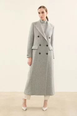 Clearance Peserico Cappotto In Panno Diagonale Di Lana E Lurex