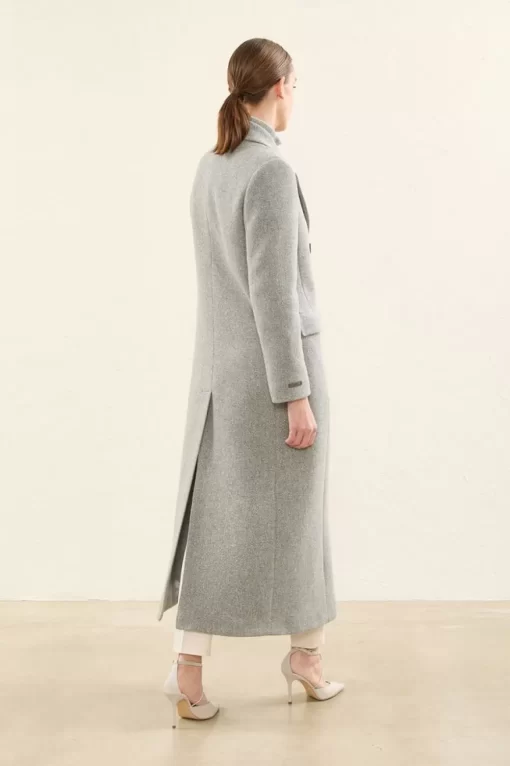 Clearance Peserico Cappotto In Panno Diagonale Di Lana E Lurex