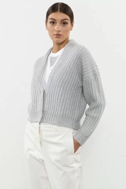 Best Peserico Cardigan In Misto Alpaca Suri E Paillettes