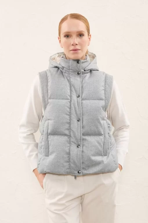 Cheap Peserico Gilet In Flanella Imbottito In Piuma