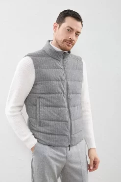 Shop Peserico Gilet In Microfibra Imbottito In Piuma