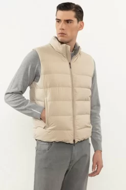 New Peserico Gilet In Microfibra Imbottito In Piuma