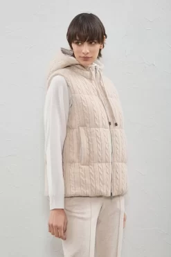 New Peserico Gilet Reversibile In Tricot E Taffeta