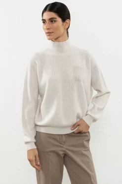 Best Peserico Maglia A Collo Alto In Lana, Seta E Cashmere