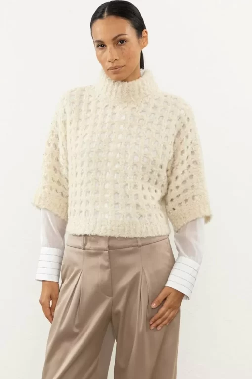 Online Peserico Maglia In Filato Boucle Di Lana D'Alpaca Lurex