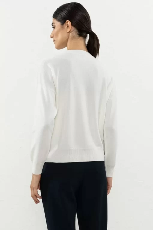 Online Peserico Maglia In Lana, Seta Cashmere Con Triangolo Punto Luce