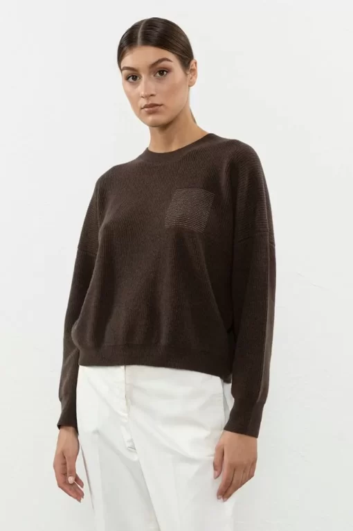 Online Peserico Maglia In Lana, Seta E Cashmere Con Punto Luce