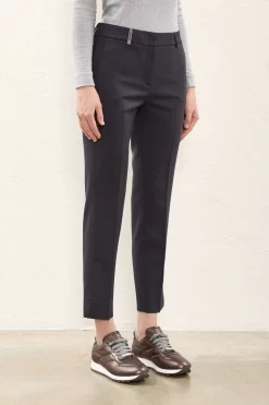 Outlet Peserico Pantalone Iconic 4718 In Flanella Di Lana Stretch