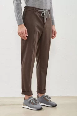 Flash Sale Peserico Pantalone Jogger In Flanella Di Pura Lana Vergine