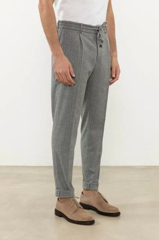 Online Peserico Pantalone Jogger In Flanella Gessata