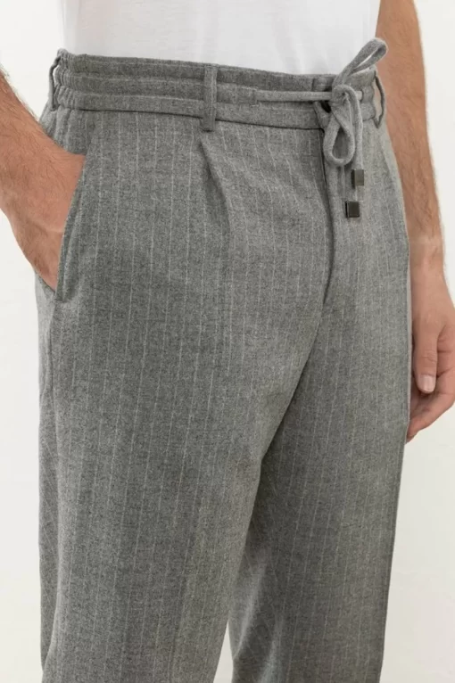 Online Peserico Pantalone Jogger In Flanella Gessata