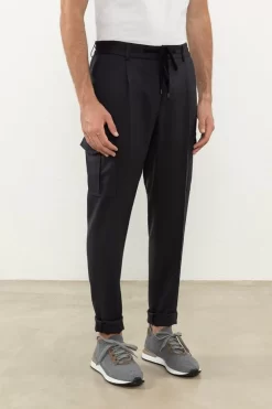 Hot Peserico Pantalone Jogger In Tela Di Misto Lana