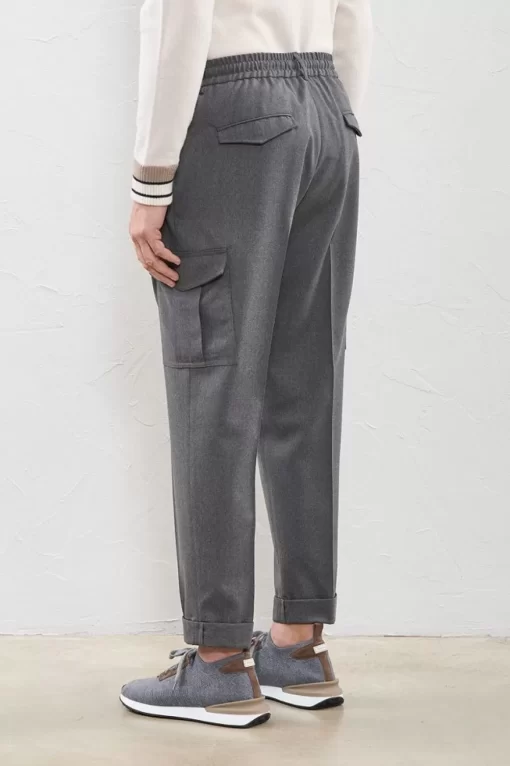 Sale Peserico Pantalone Jogger In Tela Di Misto Lana