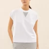 Best Peserico T-Shirt Crop Con Triangolo Punto Luce