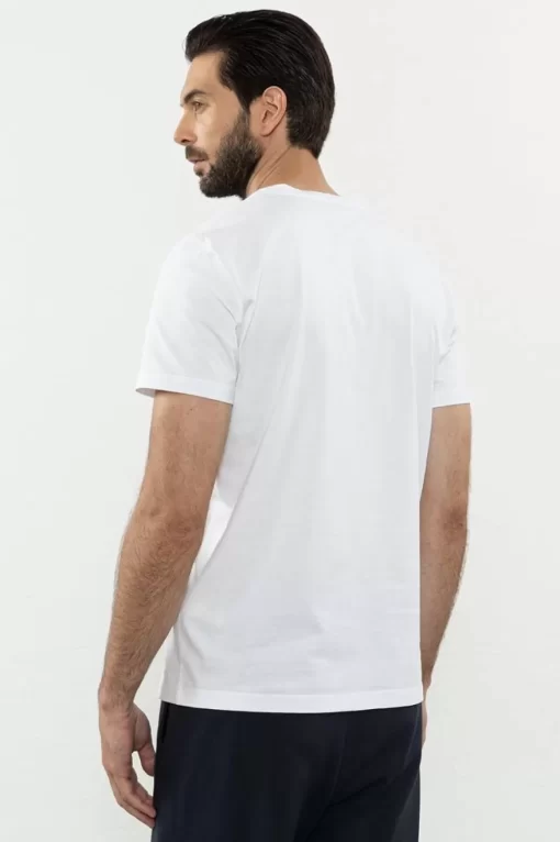 Shop Peserico T-Shirt In Jersey Di Puro Cotone Mako Con Stampa