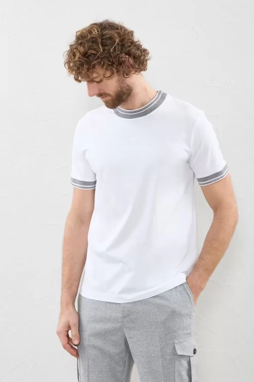 Sale Peserico T-Shirt Stampata In Cotone Mako